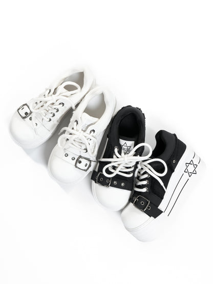 Buckle Canvas Platform Shoes