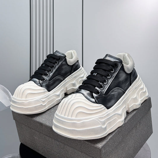 Washed Platform Chunky Sole Sneakers