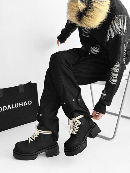 Chunky Platform Lace-Up Wrap Boots