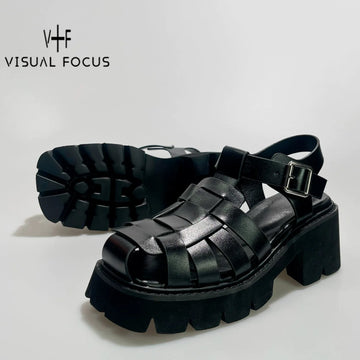 Square Toe Cutout Roman Sandals