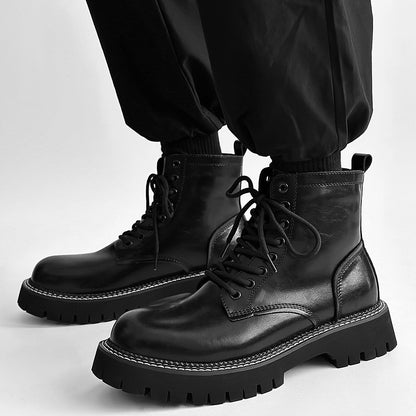 Chunky Lug Sole Platform Lace-Up Boots