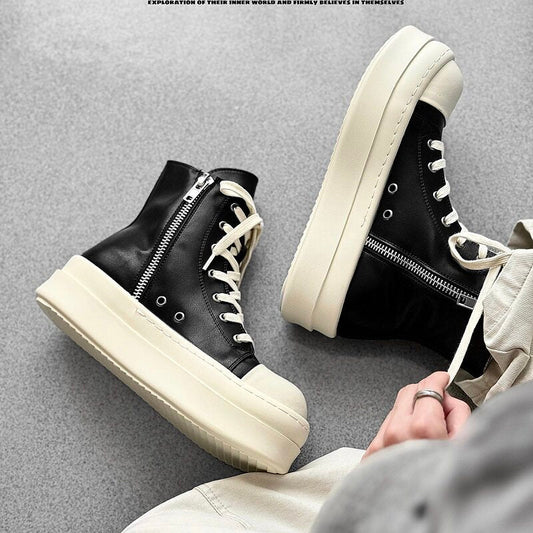 Rope Lace High-Top Chunky Sole Boots