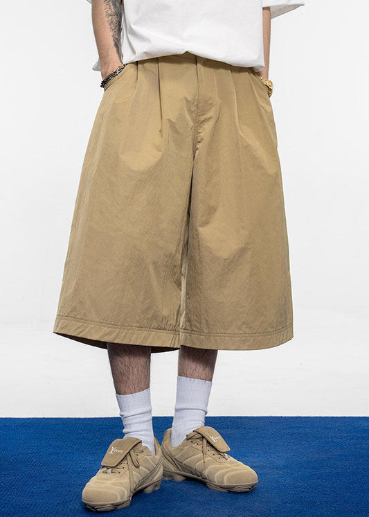 Gathered Relaxed-Fit Casual Shorts