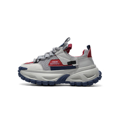 Color Block Tire Sole Chunky Sole Lace-Up Sneakers