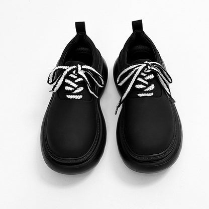 Chunky Platform Round Toe Lace-Up Shoes