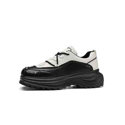 Rivet Non-Slip PU Leather Lace-Up Shoes