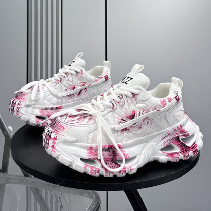 Paint Splash Air Sole Chunky Sole Sneakers
