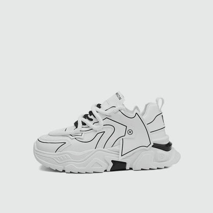 Thick SoleSolid Color Simple Non-Slip Sporty Shoes Low-Top Shoes