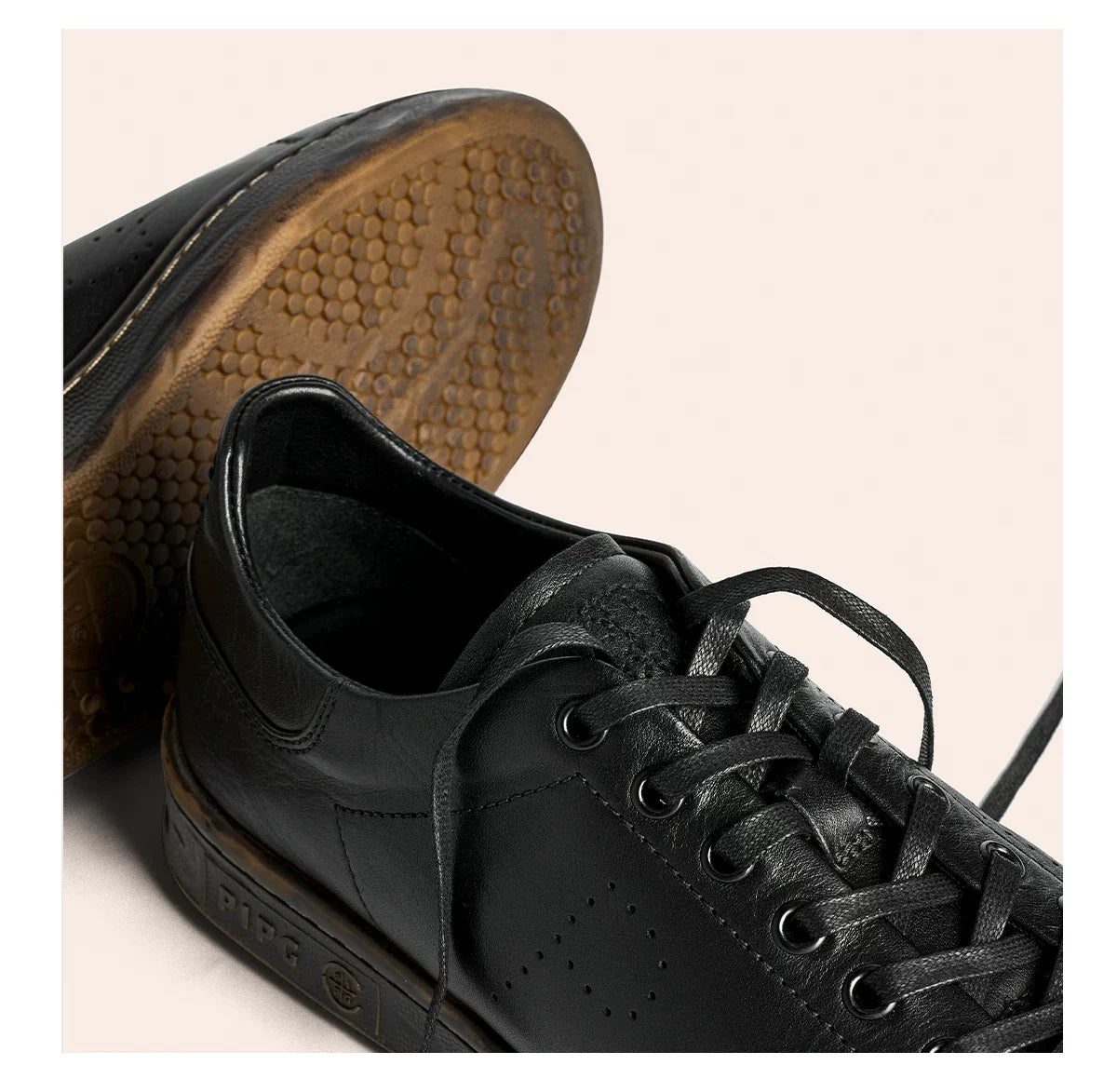 Minimalist Black Casual Derby Sneakers