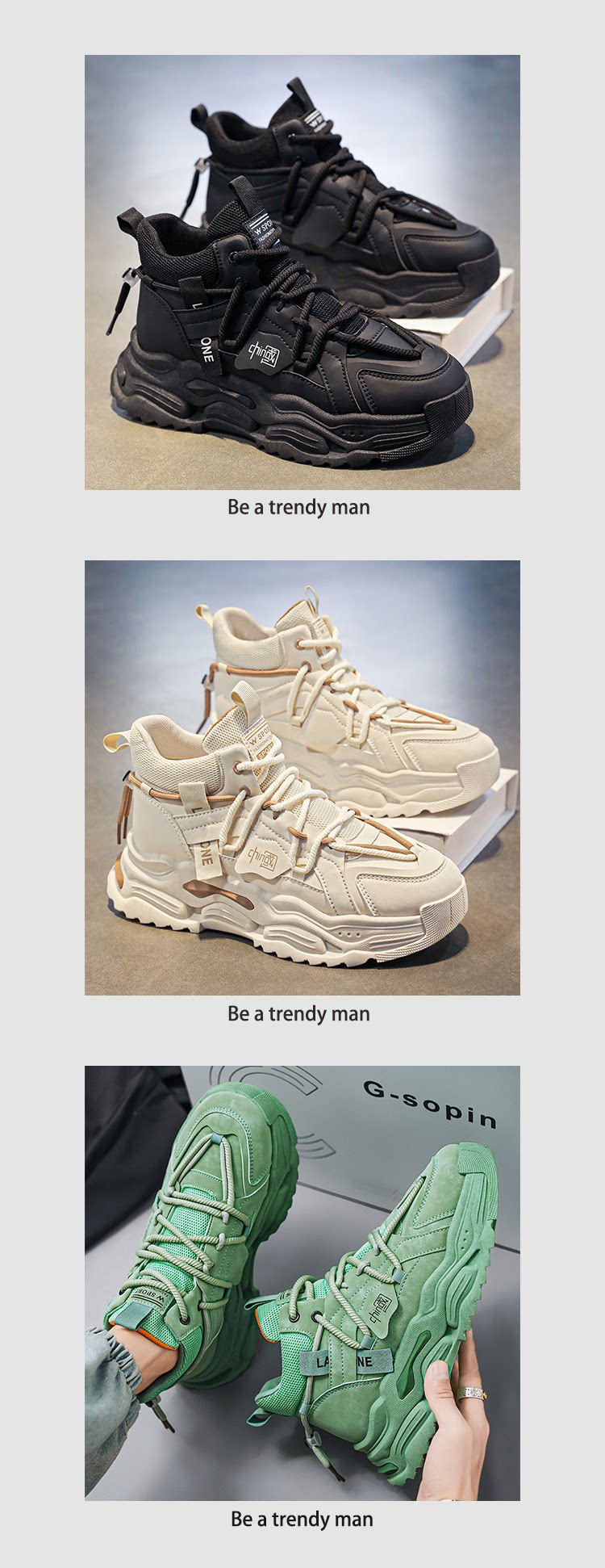 High-Top Thick Sole Comfortable Workwear Shoes