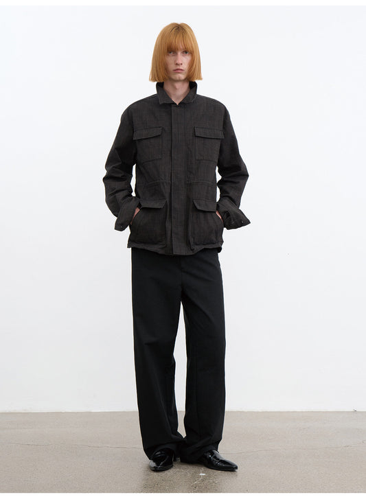Casual Pants with Side Ribbing