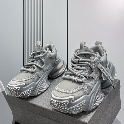 Glitter Strap Metallic Air Sole Sneakers