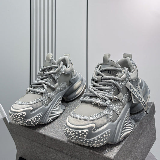 Glitter Strap Metallic Air Sole Sneakers