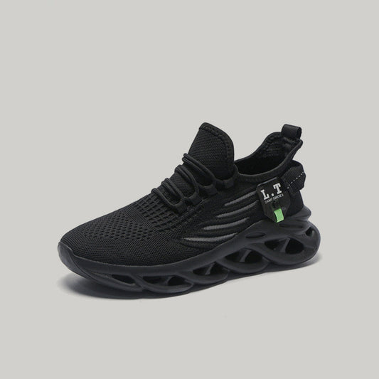 Knit Panel Hollow Sole Slip-On Sneakers