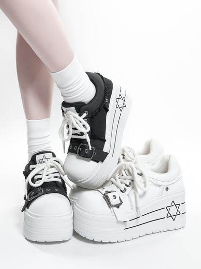 Buckle Canvas Platform Shoes