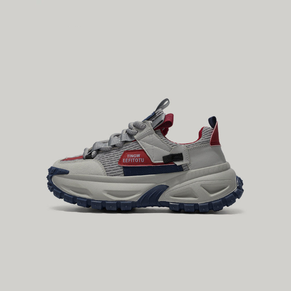 Color Block Tire Sole Chunky Sole Lace-Up Sneakers
