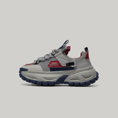 Color Block Tire Sole Chunky Sole Lace-Up Sneakers