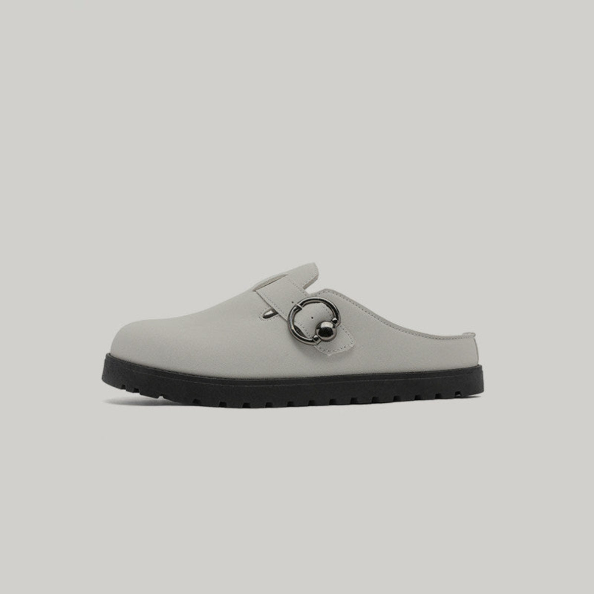 Metal Ring Strap Slip-On Mules