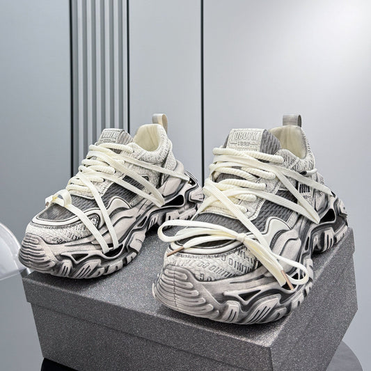 Graffiti Print Panel Chunky Sole Sneakers