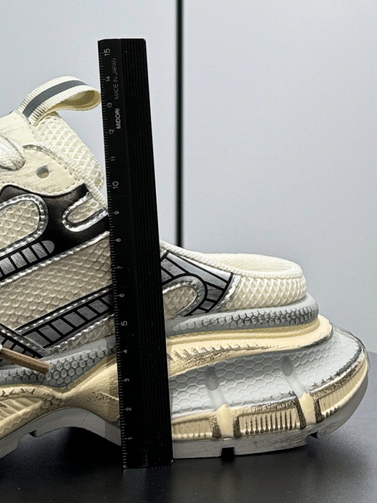 Metallic Panel Rope Lace Slip-On Shoes