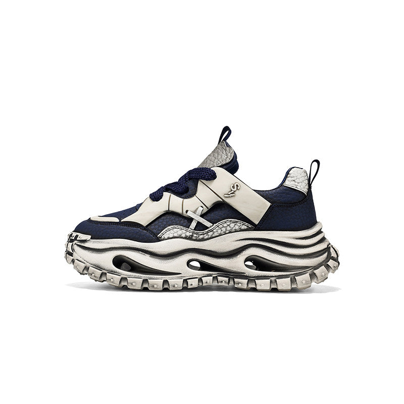 Strap Detail Chunky Sole Lace-Up Sneakers