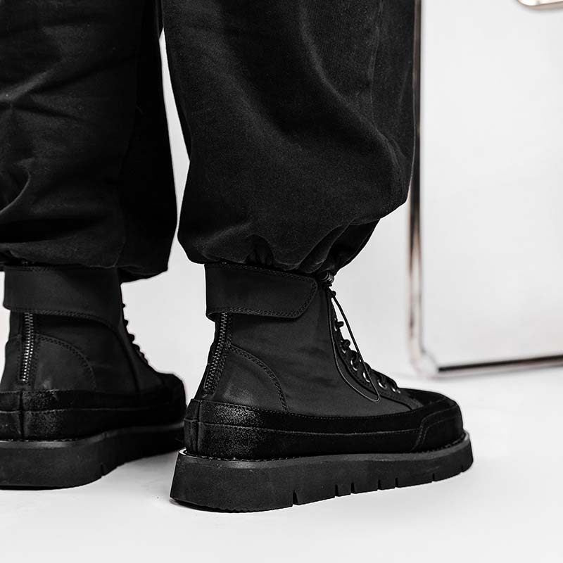 Functional High-Top Lace-Up Boots