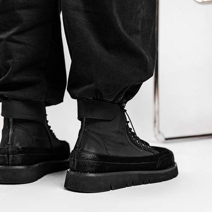 Functional High-Top Lace-Up Boots