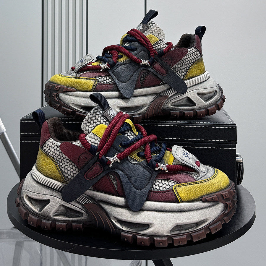 Platform Height-Increasing Damage Dad Sneakers