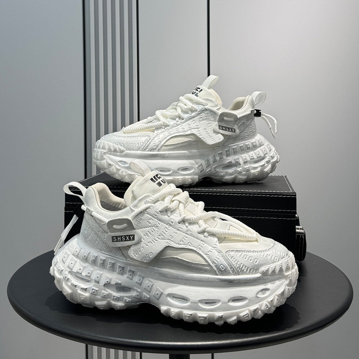 Emboss Rope Thick Sole Dad Sneakers