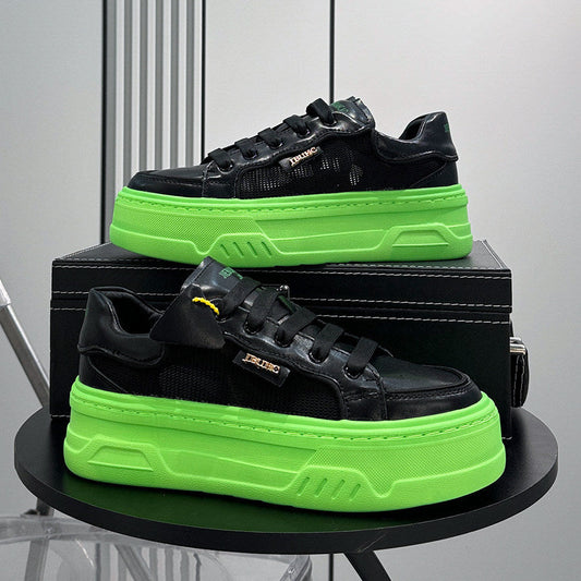 Chunky Platform Mesh Lace-Up Sneakers