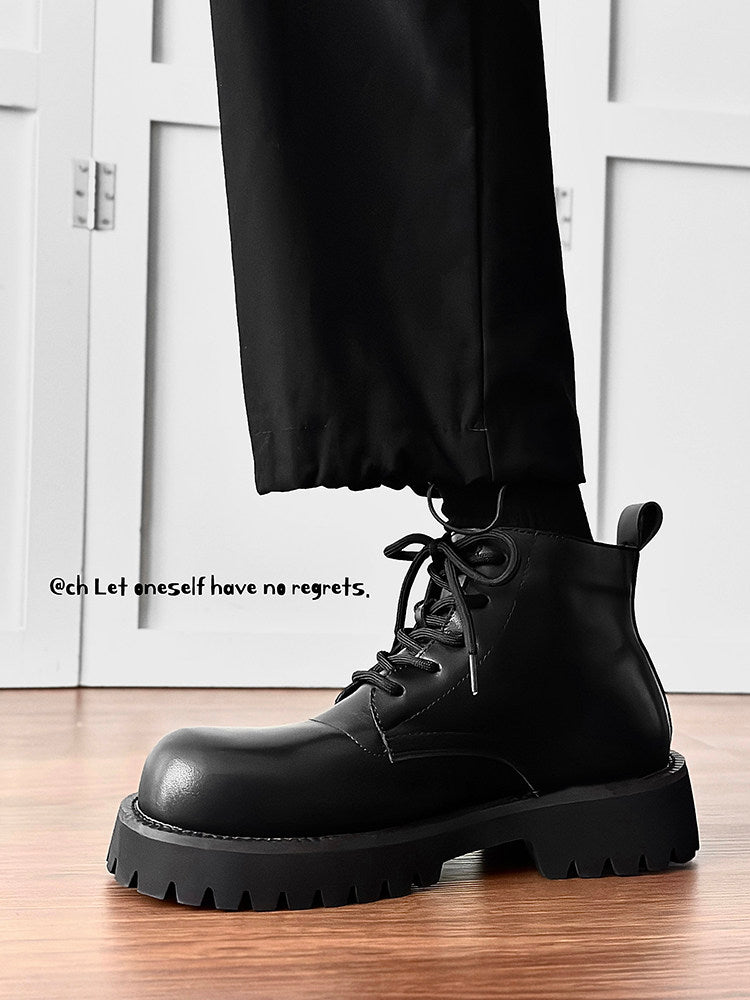 Chunky Lug Sole Platform Lace-Up Boots