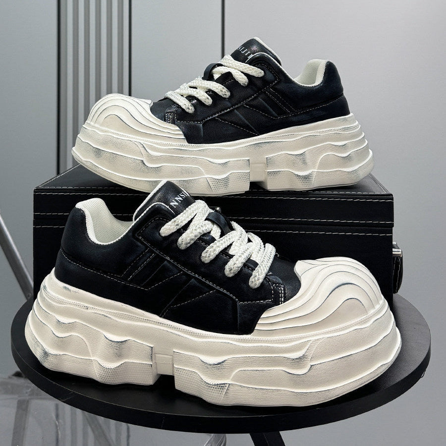 Panel Platform Chunky Sole Sneakers