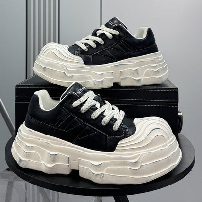 Panel Platform Chunky Sole Sneakers