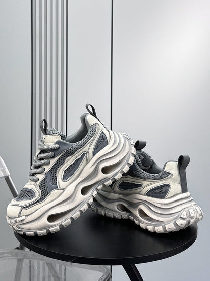 Mesh Panel Chunky Sole Sneakers