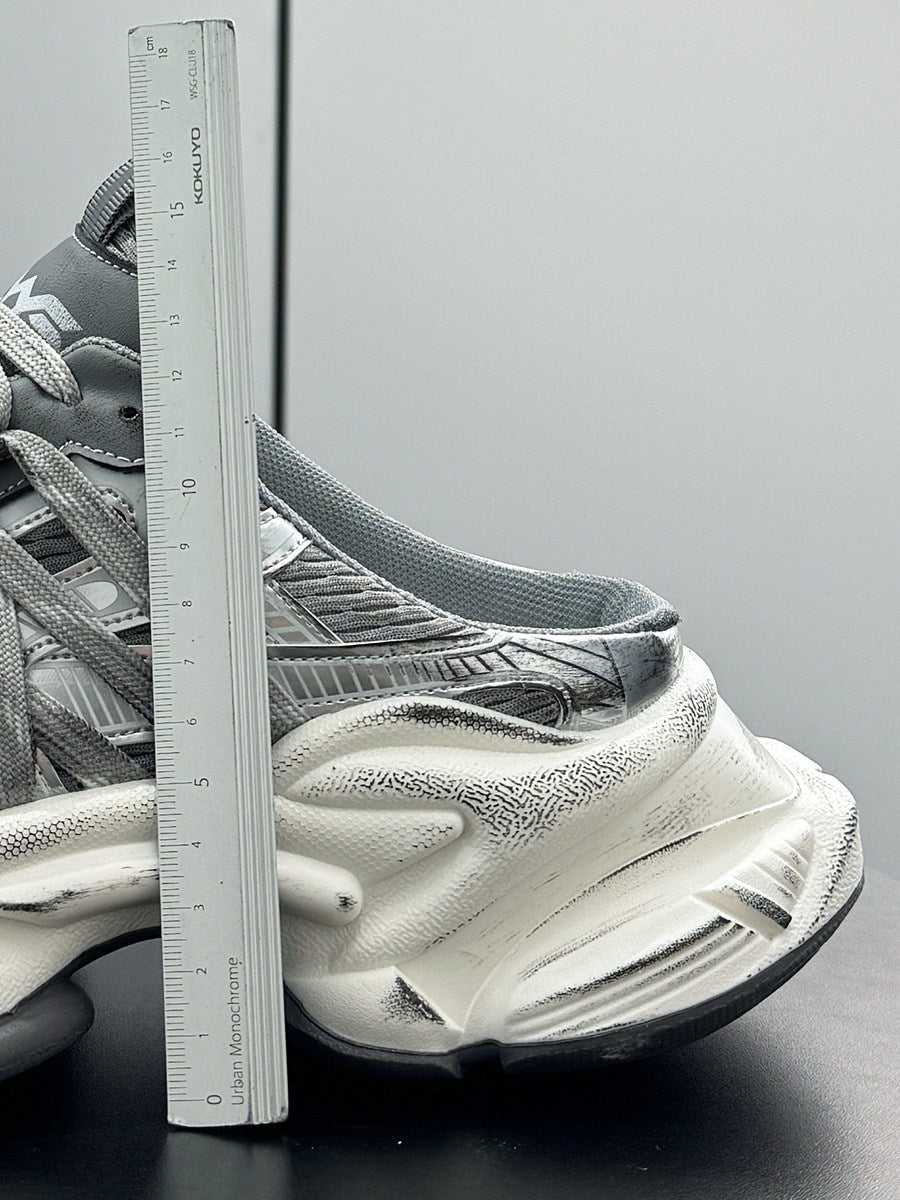 Metallic Strap Chunky Sole Slip-On Shoes
