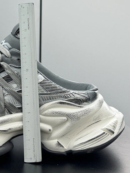 Metallic Strap Chunky Sole Slip-On Shoes