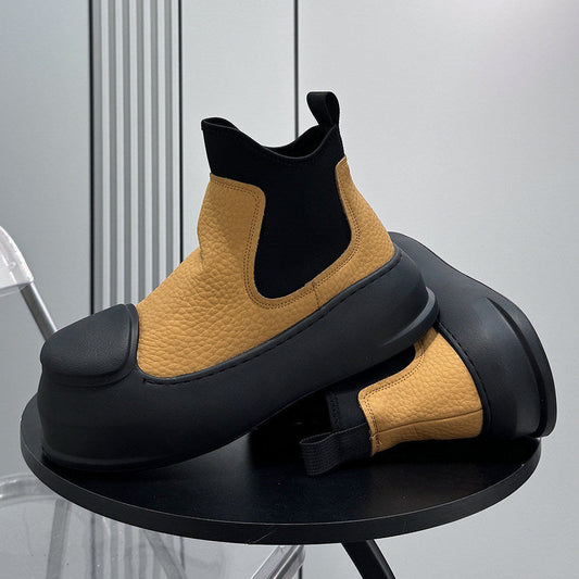 Side Gore Platform Chunky Sole Short Boots