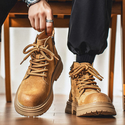 Chunky Lug Sole Platform Lace-Up Boots