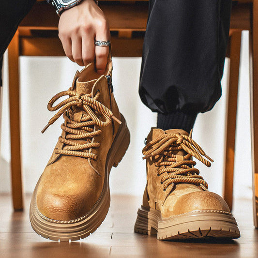 Chunky Lug Sole Platform Lace-Up Boots