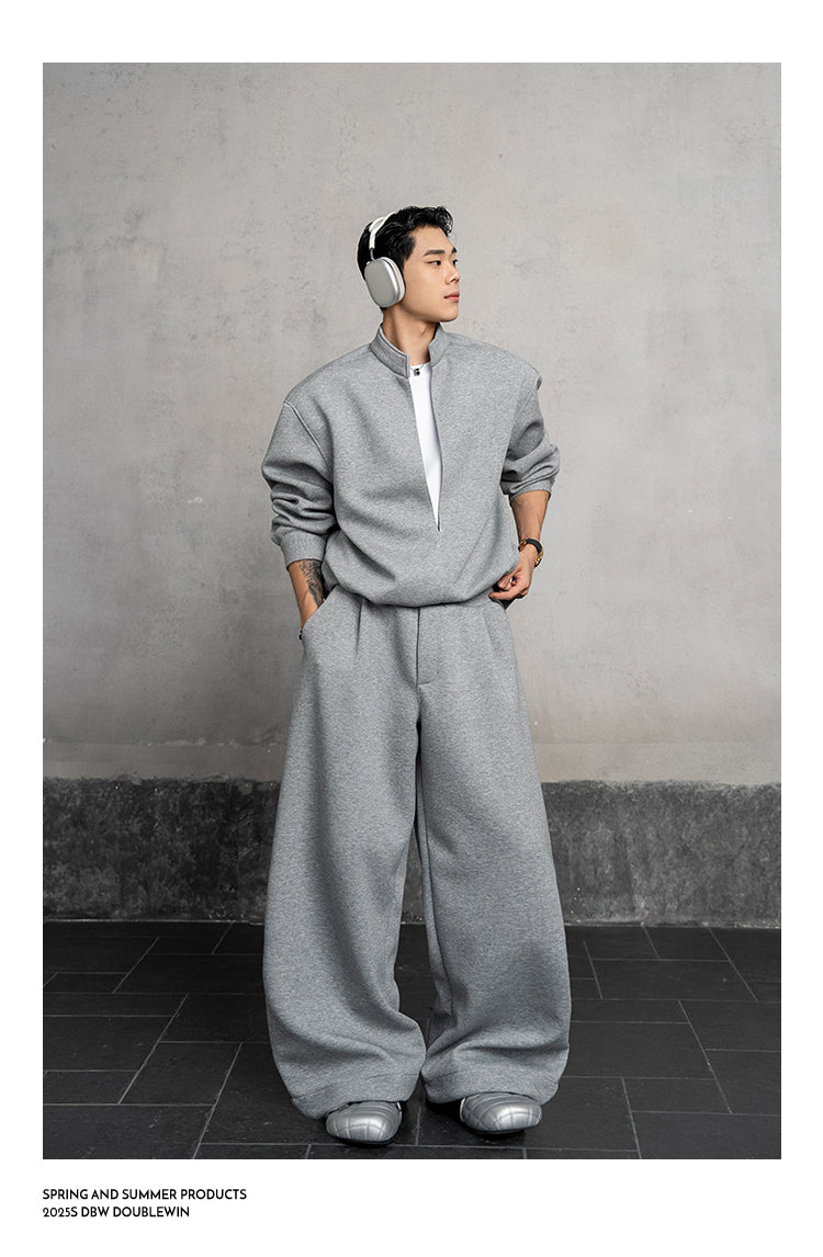 Fake two-piece sweatshirt setup