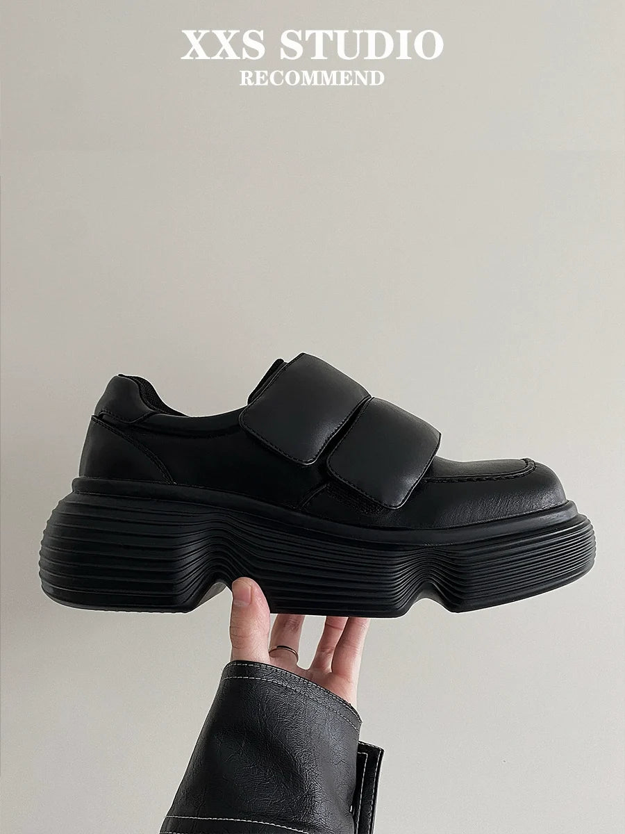 Square Toe Chunky Sole Velcro Dad Sneakers