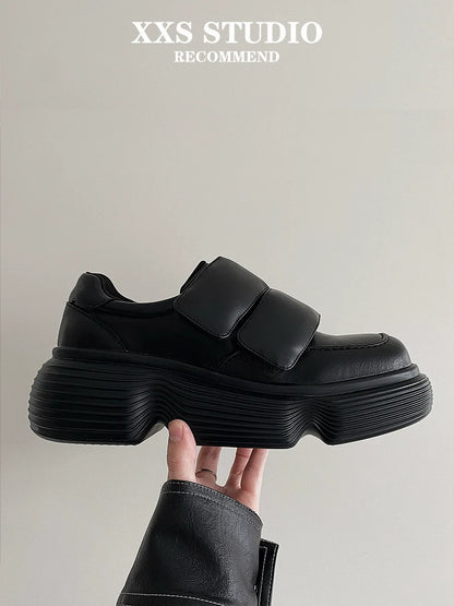Square Toe Chunky Sole Velcro Dad Sneakers