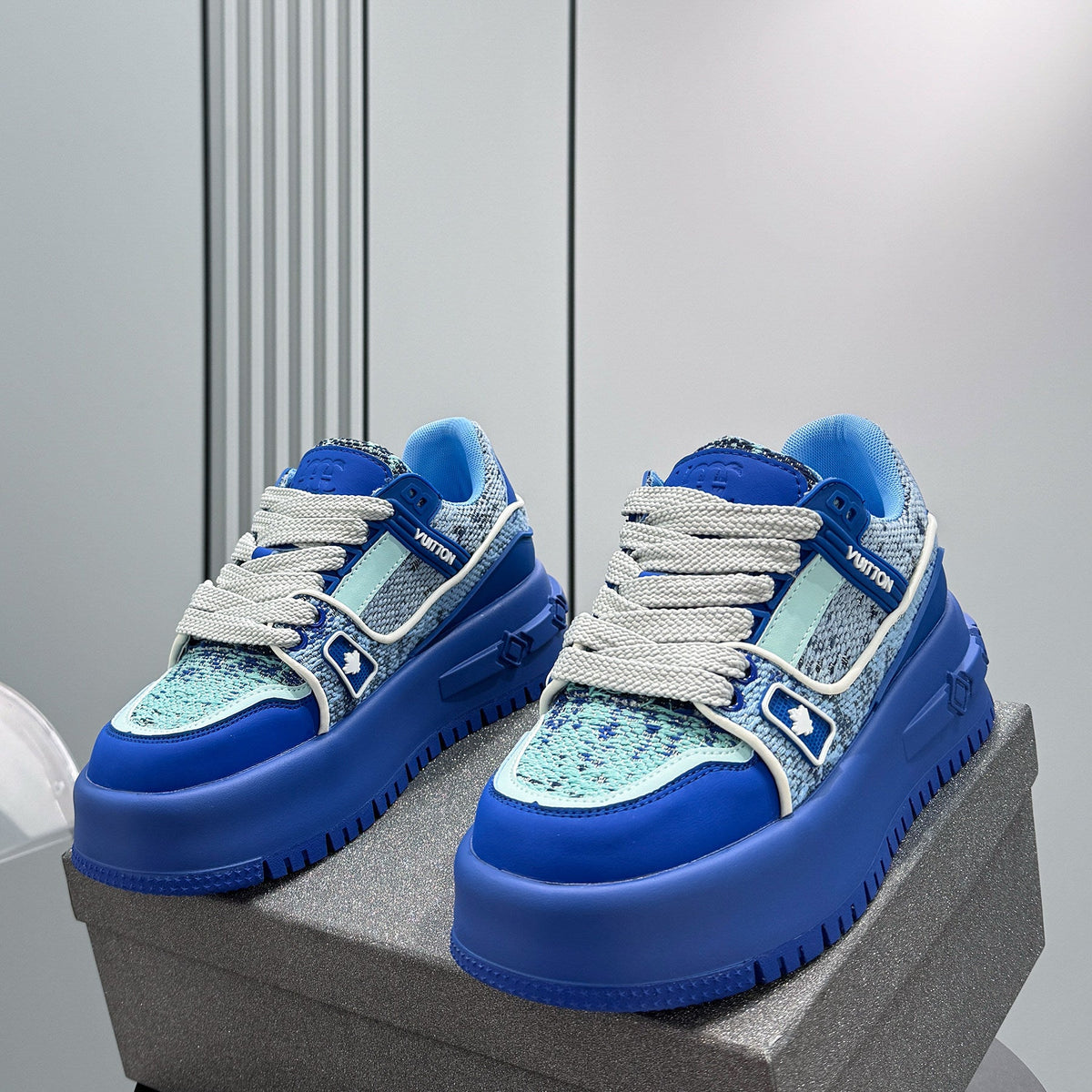 Chunky Platform Strap Lace-Up Sneakers