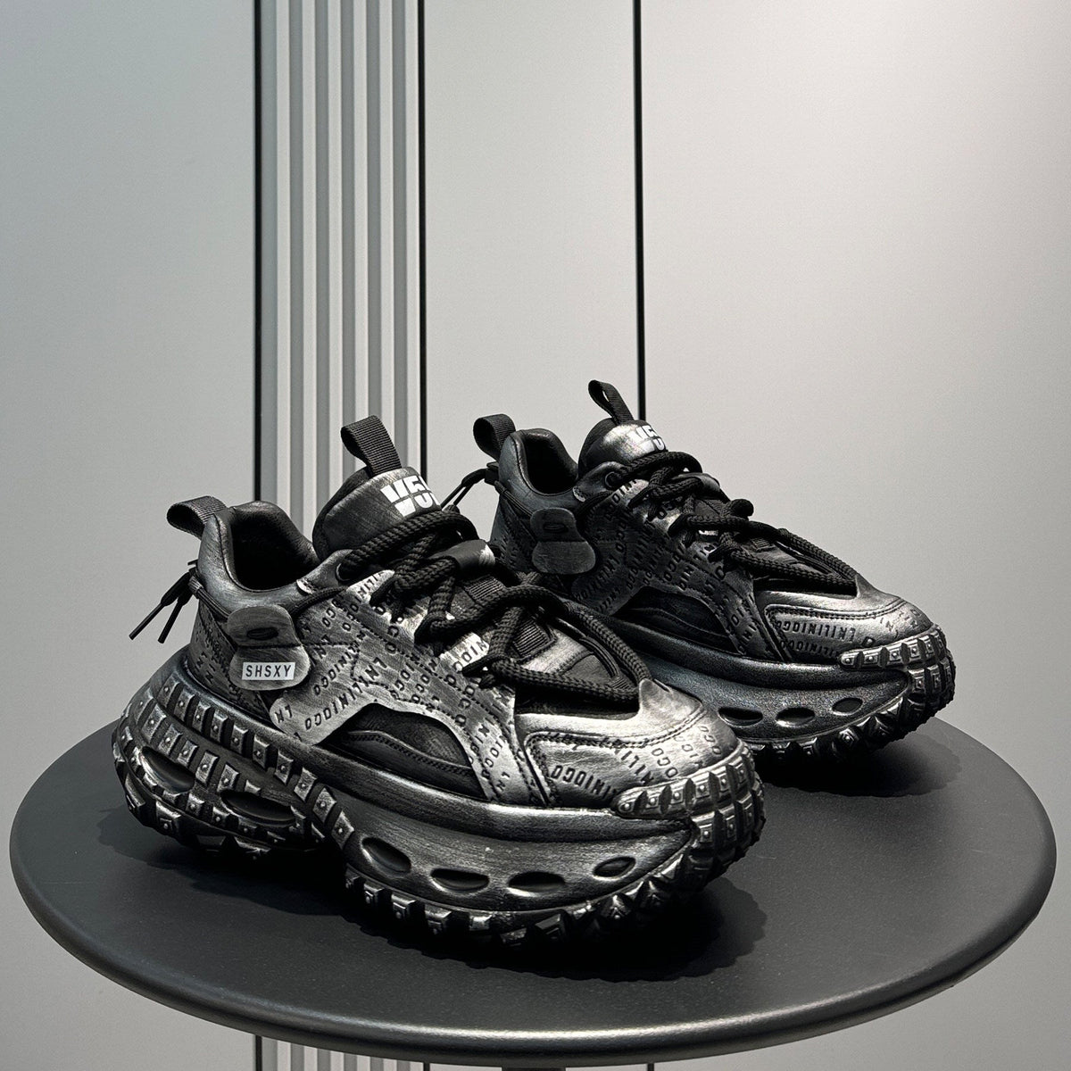 Emboss Rope Thick Sole Dad Sneakers