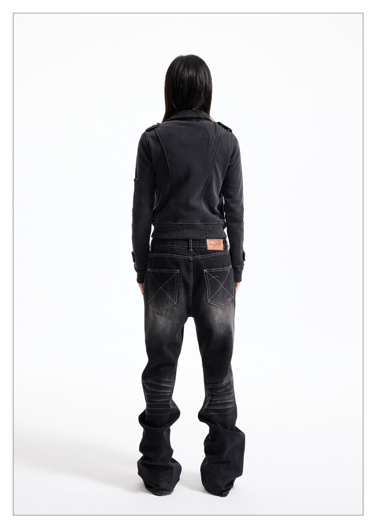 Vintage Y2K Slim Fit Washed Black Skinny Pants