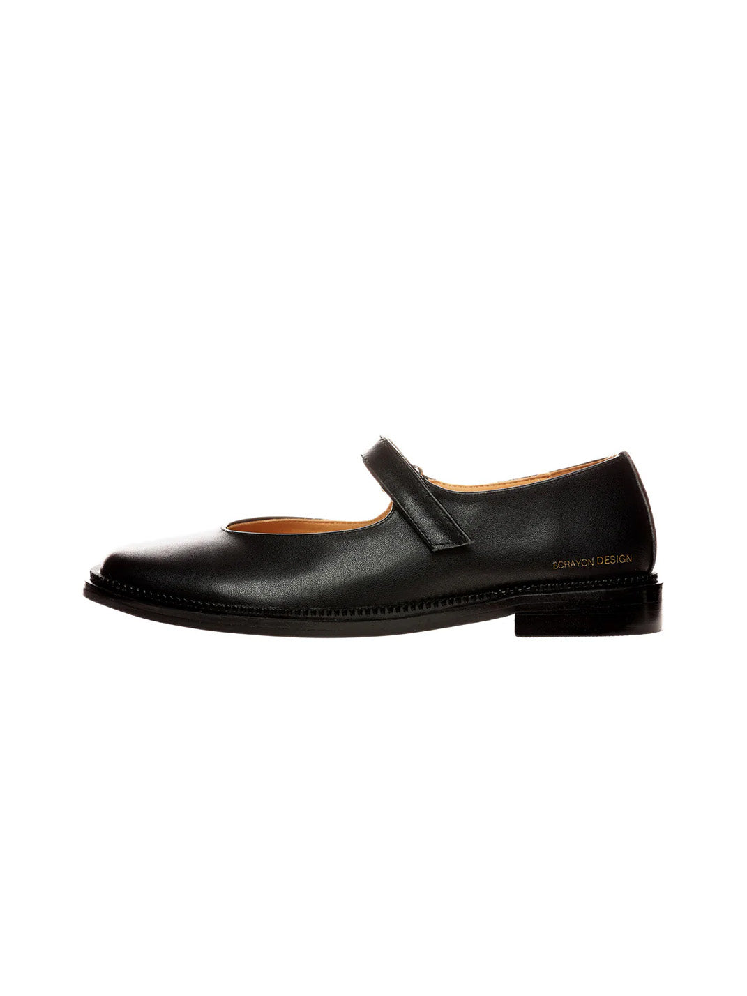Black Leather Strap Mary Janes