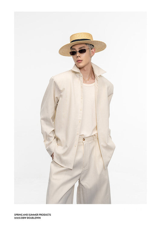 Relaxed Drape Shirt Set