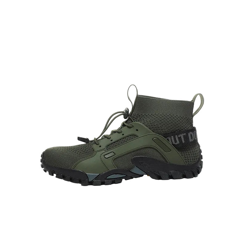 High-Top Knit Panel Chunky Sneakers