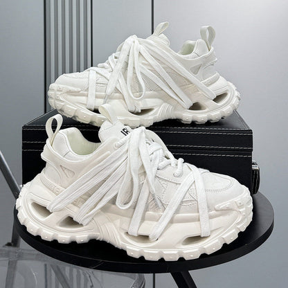Thick Sole Lace-Up Sneakers