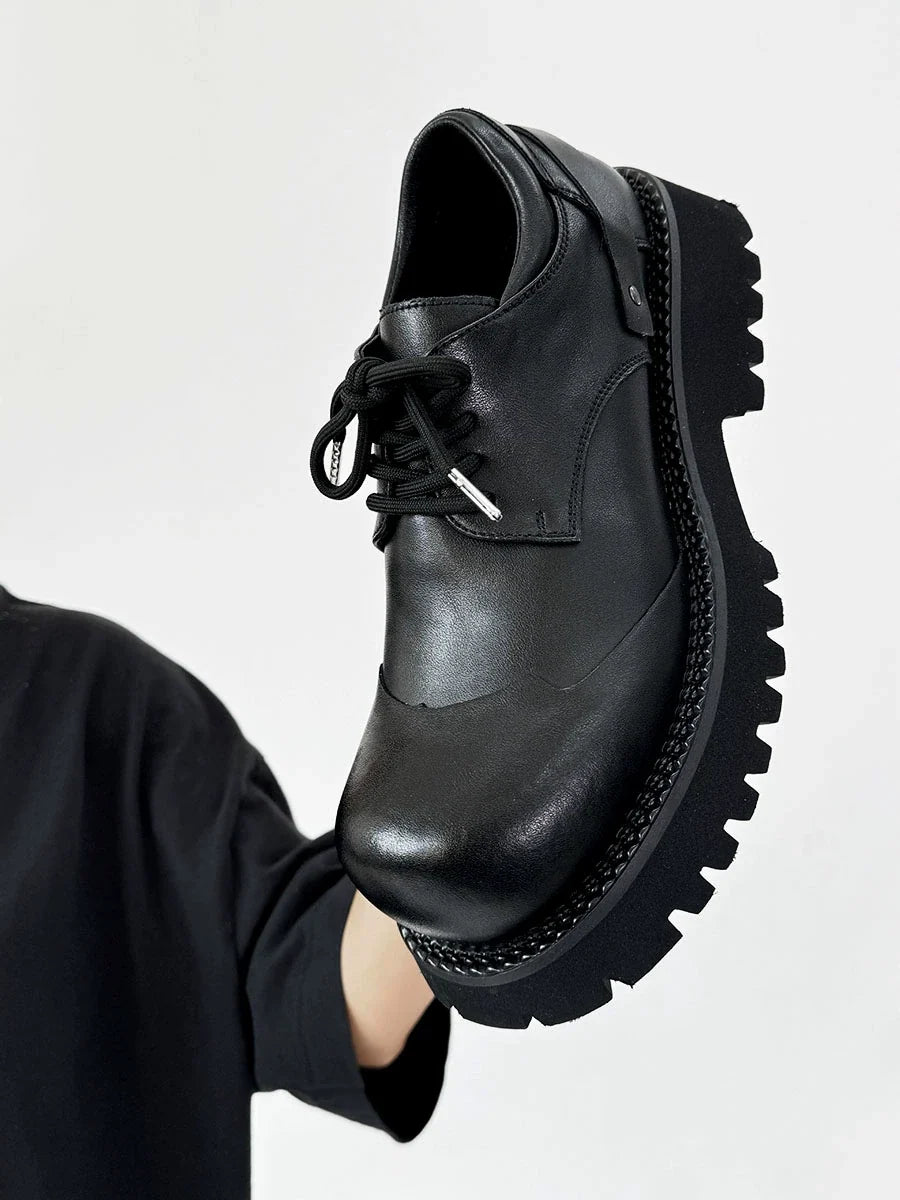 Thick Sole Uplift Leather Shoes
